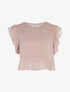 Crop top à bords volantés - vieux rose - 1