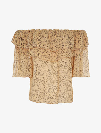 Blouse transparente mouchetée - pêche - 1