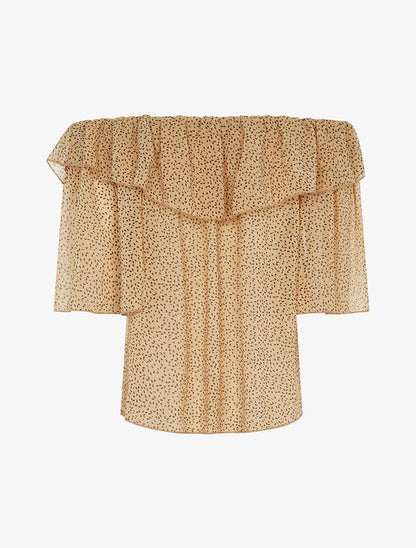 Blouse transparente mouchetée - pêche - 2