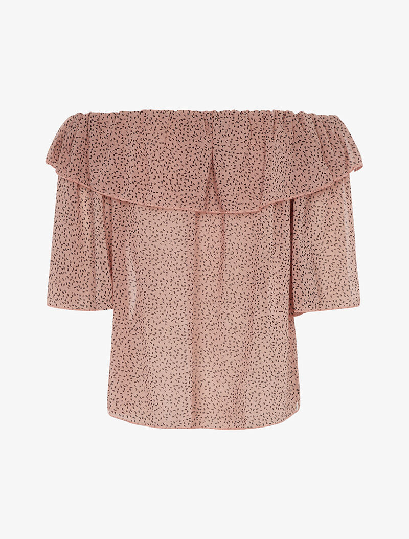 Blouse transparente mouchetée - rose - 2