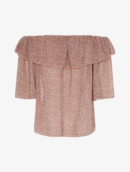 Blouse transparente mouchetée - rose - 2