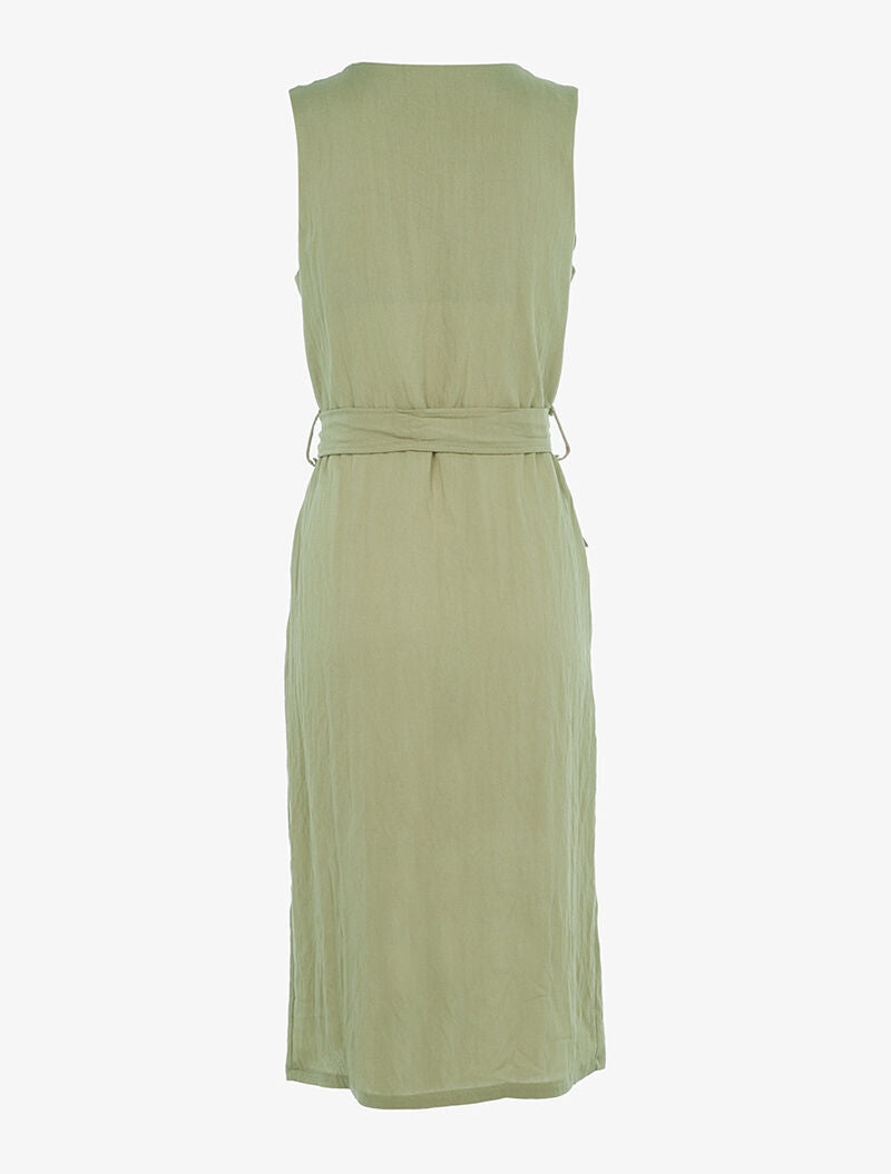Robe longue légère à zip - kaki - 2