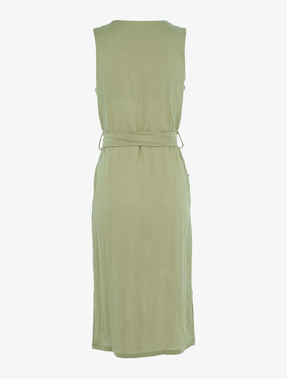 Robe longue légère à zip - kaki - 2