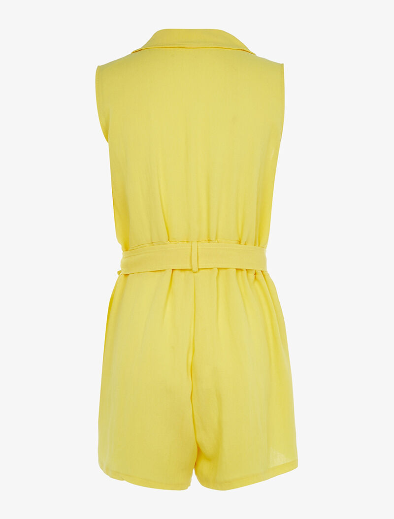 Combishort casual en viscose - jaune fluo - 2