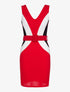 Robe ajustée tricolore - rouge/blanc/noir - 3