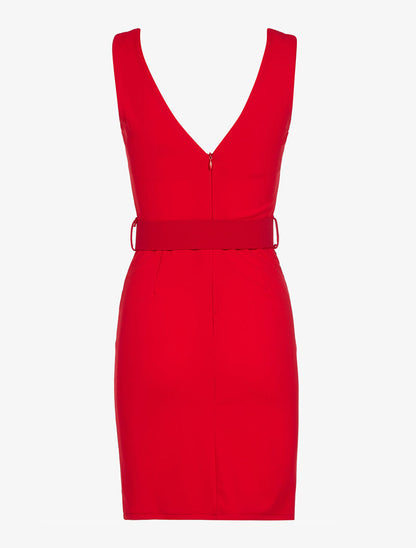 Robe ajustée tricolore - rouge/blanc/noir - 2