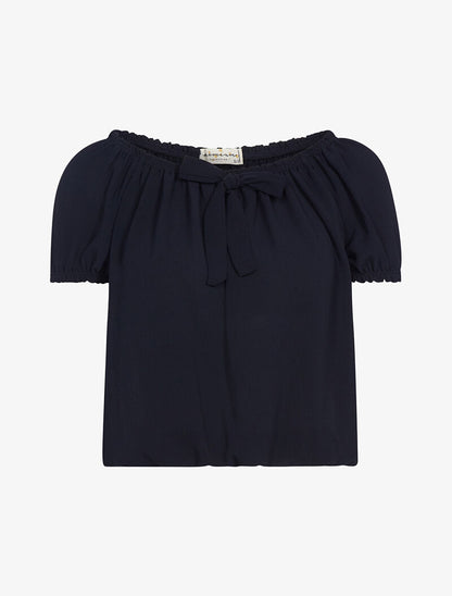 Top boule à épaules nues - marine - 3