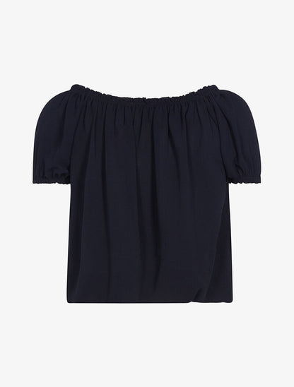 Top boule à épaules nues - marine - 2