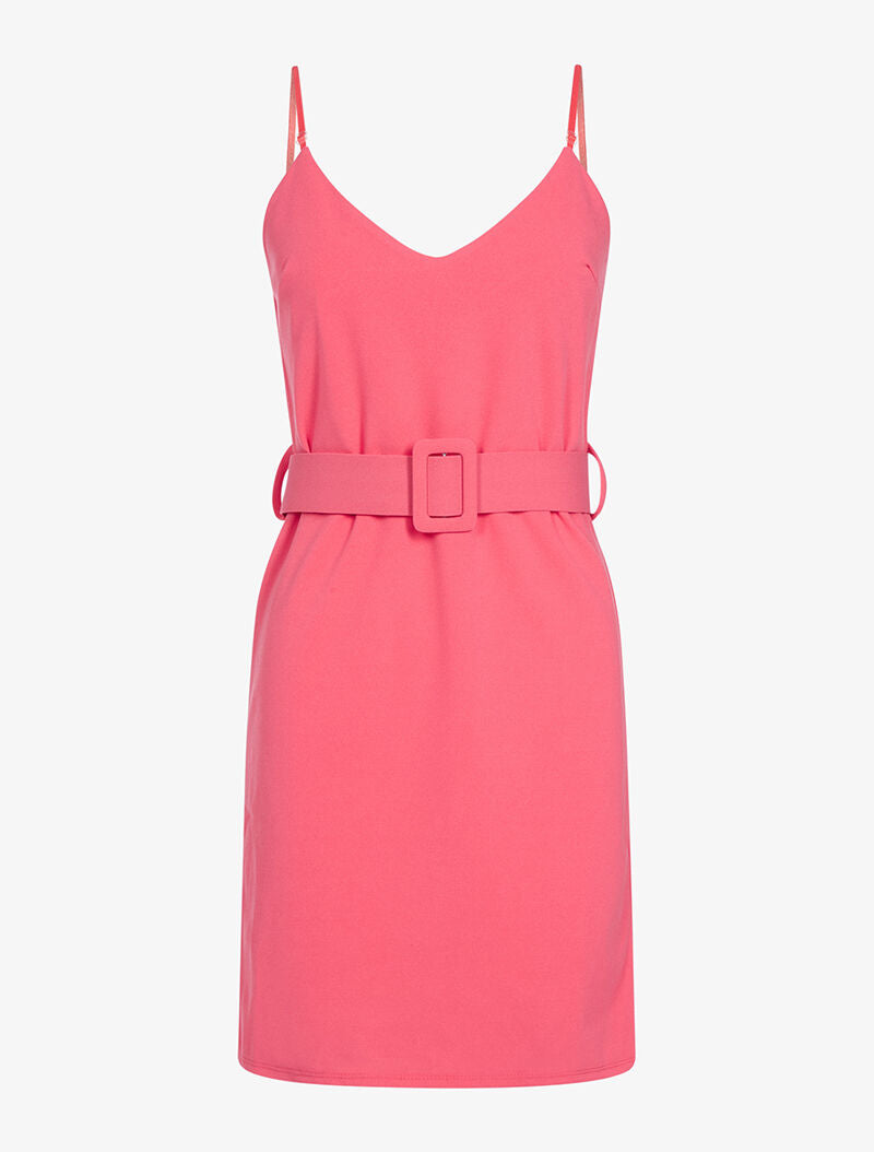 Robe nuisette à taille ceinturée - rose - 1