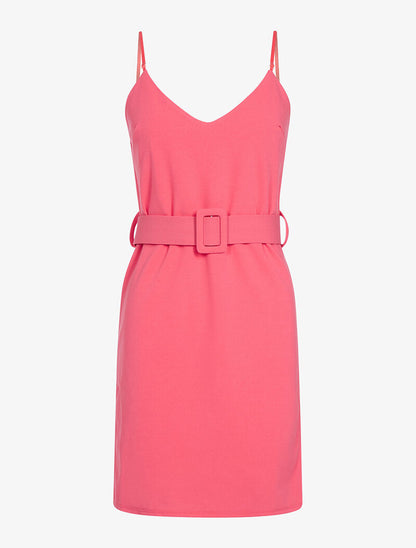 Robe nuisette à taille ceinturée - rose - 1