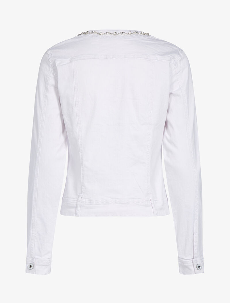 Veste buste à perles et col bijoux - blanc - 2