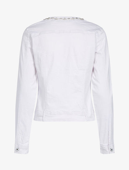 Veste buste à perles et col bijoux - blanc - 2