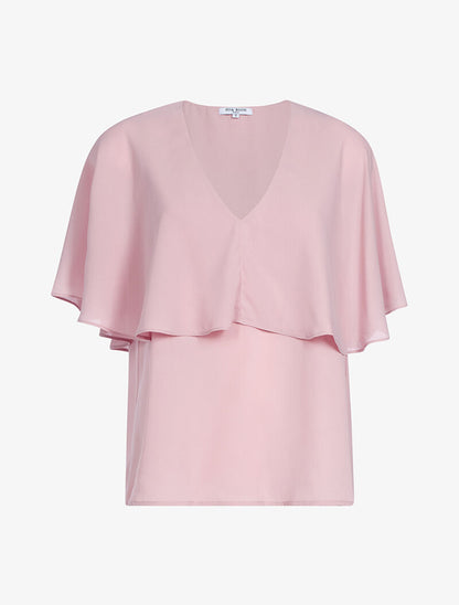 Top style cape en voile fin - rose - 1