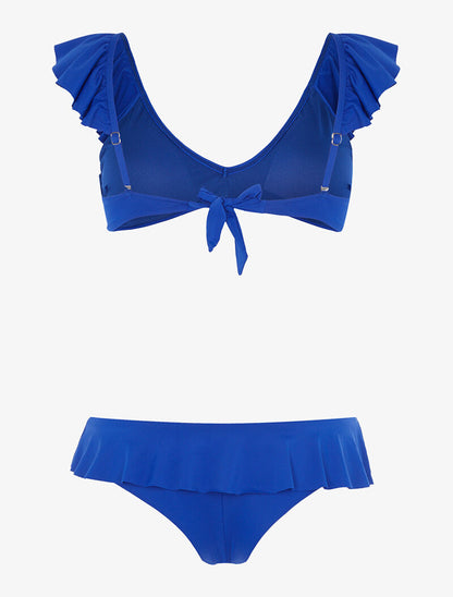 Bikini volanté échancré - bleu électrique - 2