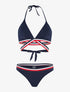 Bikini triangle à bandes tricolore - marine - 1