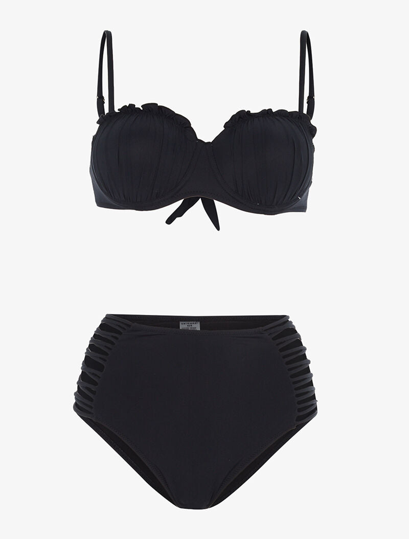 Bikini culotte lace out - noir - 3