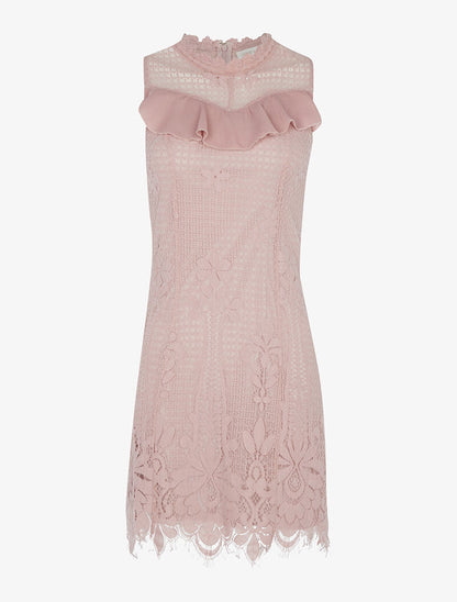 Robe en crochet fin ajouré - rose - 3