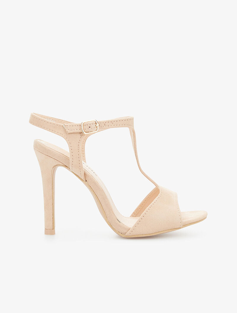 Sandales salomé à talon aiguille - beige clair - 1