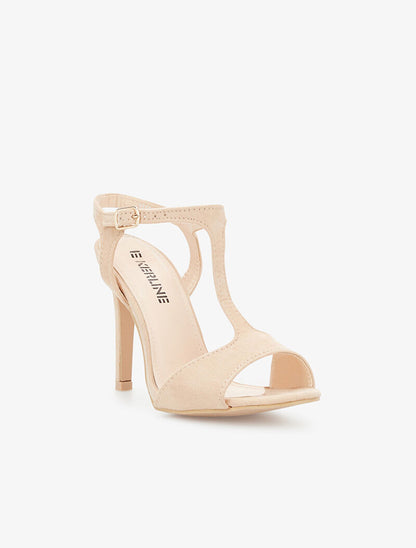 Sandales salomé à talon aiguille - beige clair - 2