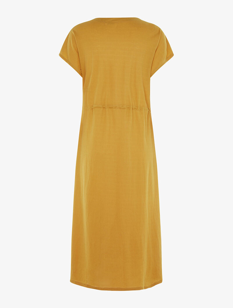 Robe chasuble à boutonnière - moutarde - 2