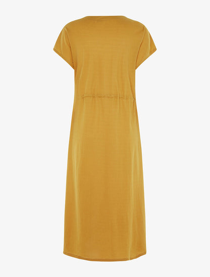 Robe chasuble à boutonnière - moutarde - 2