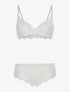 Ensemble en dentelle crantée et culotte - blanc - 1