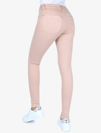 Jean uni slim - rose - 1