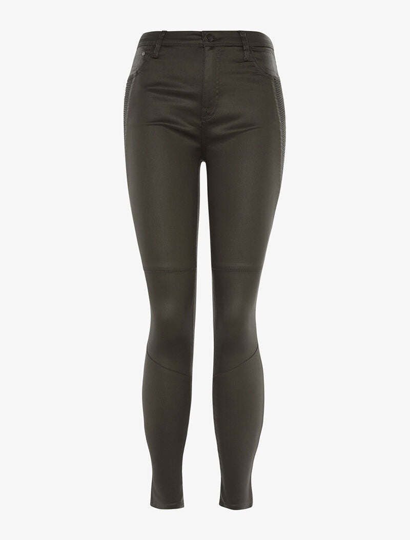 Jean enduit cuisses matelassées - kaki - 1