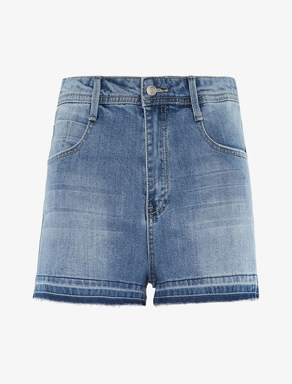 Short à bord délavé - denim clair - 3