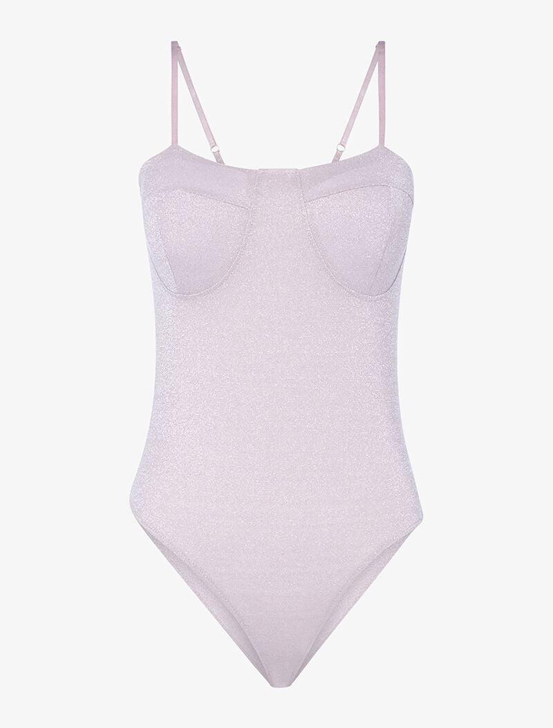 Body pailleté à armature bustier - rose - 3
