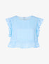 Crop top à bords volantés - bleu ciel - 1