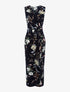 Robe longue cache-coeur à fleurs - noir - 1