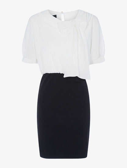 Robe chic bicolore - blanc et noir - 1