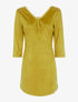 Robe en suédine à empiècement en crochet - safran - 1