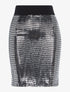 Jupe droite à facettes - argent/noir - 1