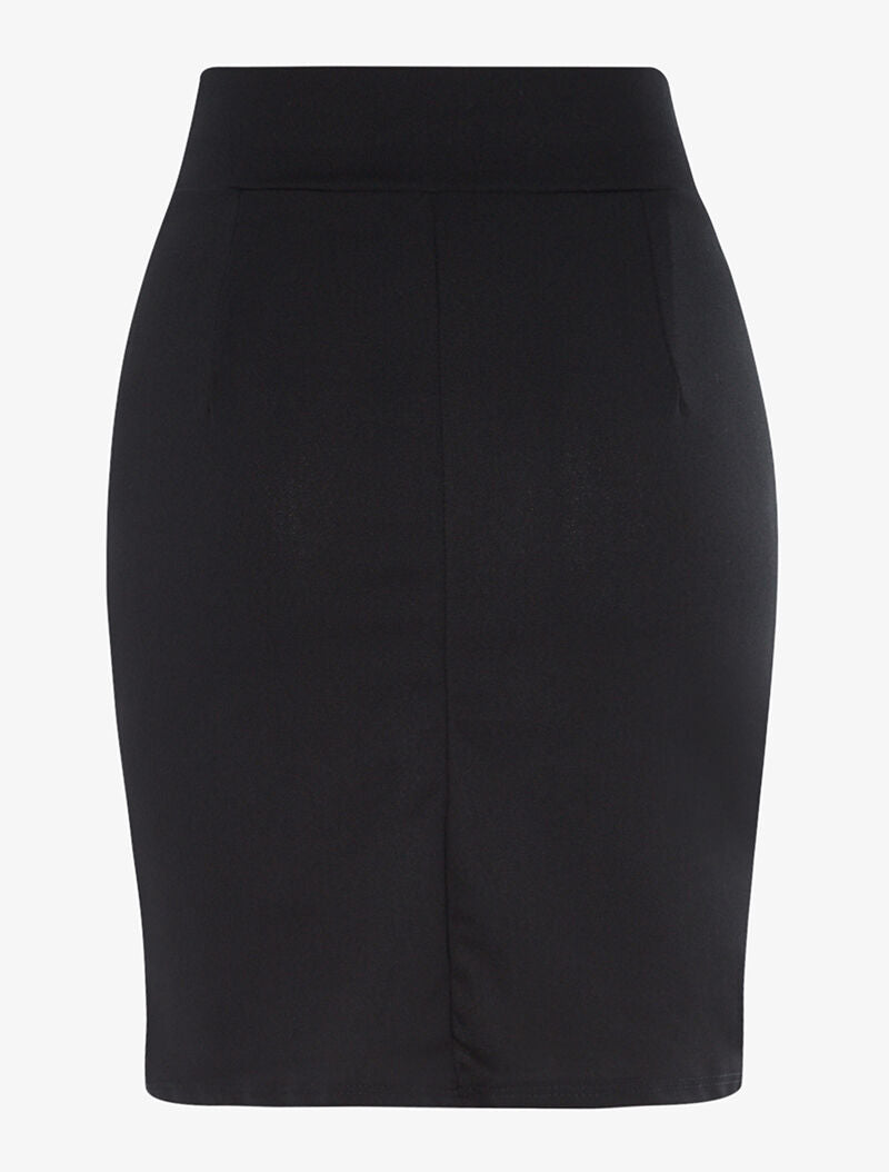 Jupe droite à facettes - argent/noir - 2