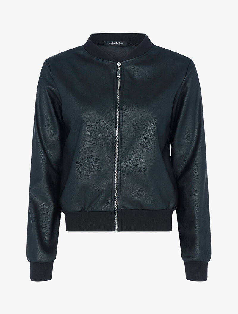 Blouson en simili - noir - 1