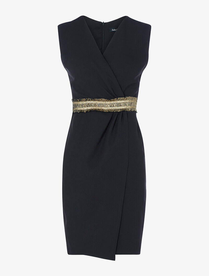 Robe portefeuille taille froncée - noir - 4