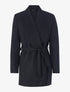 Veste fine ceinturée en feutrine - noir - 3