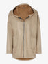 Sweat zippé oversize à capuche - camel clair - 1