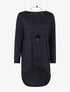 Tunique chinée à dos long - noir - 1