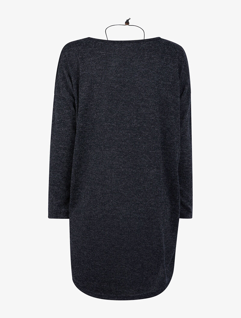 Tunique chinée à dos long - noir - 2