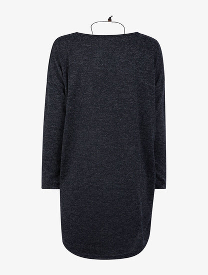 Tunique chinée à dos long - noir - 2