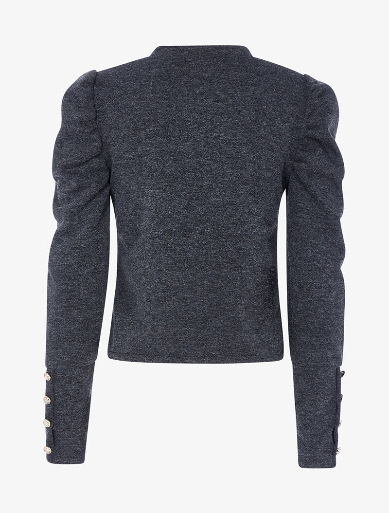 Gilet boutonné à manches gigot - anthracite - 2