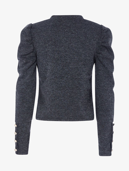 Gilet boutonné à manches gigot - anthracite - 2