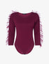 Body à manches volantées en tulle - lie de vin - 3