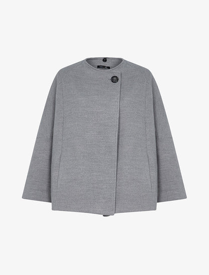 Manteau style cape à châle - gris - 3