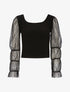 Crop top scintillant - noir - 1