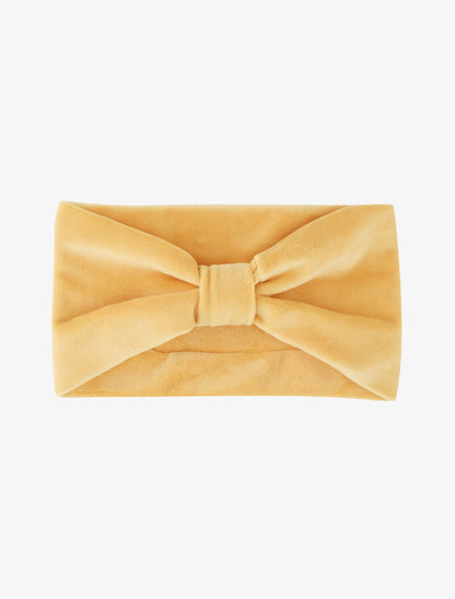 Bandeau effet noué en suédine - jaune - 2
