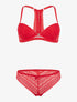 Ensemble en dentelle et dos nageur - rouge - 3